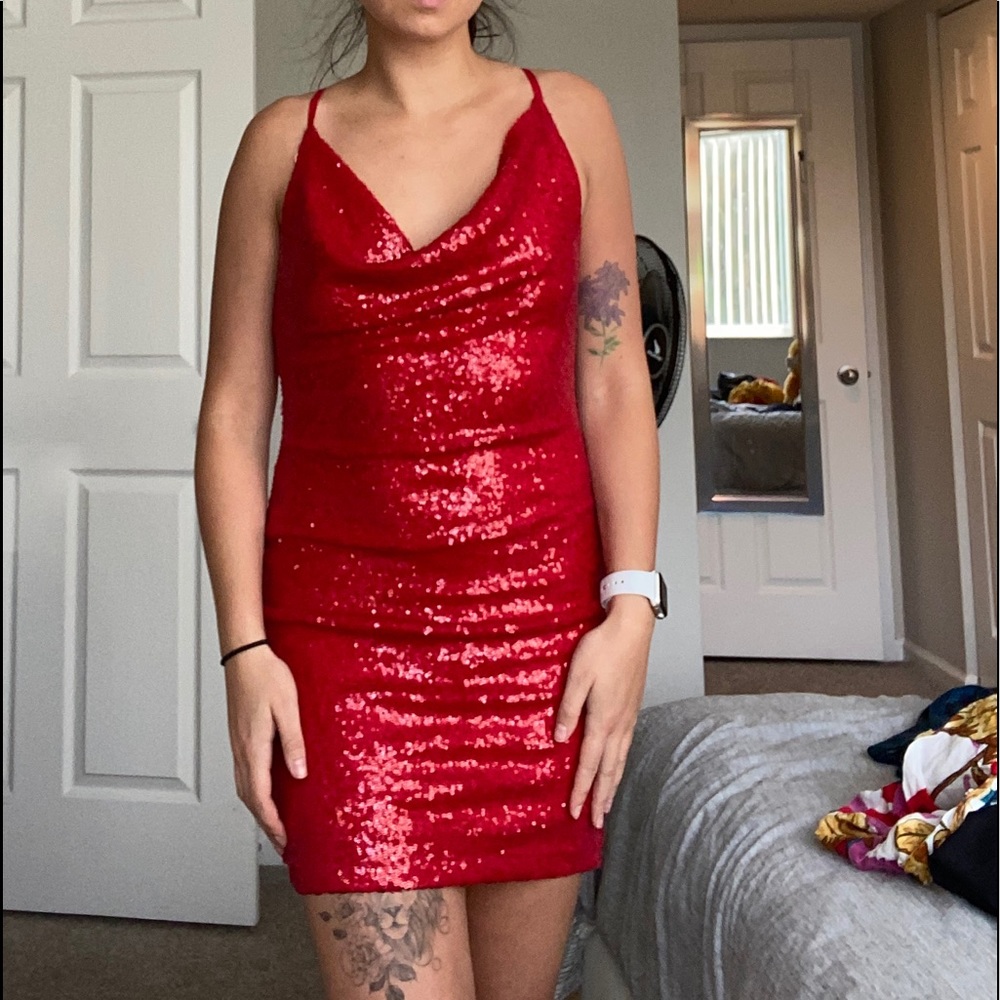 Red Sequin Dress